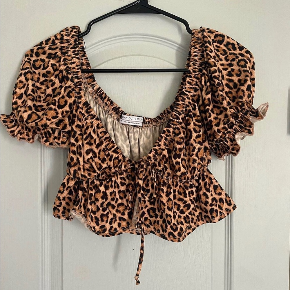 Urban Outfitters cheetah print blouse top